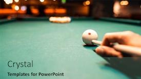  Presentation with spheres - Presentation theme having man-preparing-to-break-spheres background and a mint green colored foreground