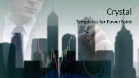  Presentation with school organization chart - Beautiful PPT theme featuring man pressing buttons on line backdrop and a light gray colored foreground