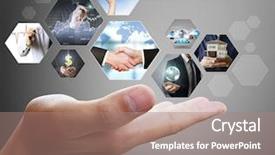  Presentation with new technology - Presentation theme consisting of man preview digital photo new background and a coral colored foreground