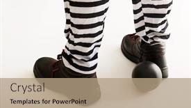  Presentation with chain - Cool new theme with man prisoner legs with chain ball backdrop and a coral colored foreground