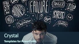  Presentation with child depressed - Audience pleasing PPT theme consisting of man problem - young depressed businessman sitting backdrop and a  colored foreground