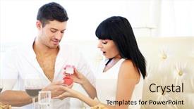  Presentation with engagement - Amazing slide set having man proposing and holding up backdrop and a lemonade colored foreground