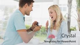  Presentation with marriage 3 d - Presentation theme consisting of engagement ring couple - man proposing marriage to his background and a light gray colored foreground