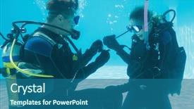  Presentation with marriage - Audience pleasing presentation design consisting of fin ring - man proposing marriage to his backdrop and a ocean colored foreground