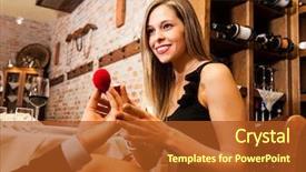  Presentation with marriage - Presentation theme consisting of man proposing marriage to a surprised woman background and a red colored foreground