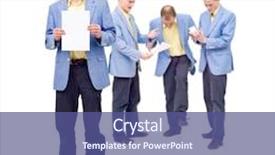  Presentation with mind - Slide set enhanced with man proudly showing his work on a sheet of paper whereas in the back of his mind he knows what he produced is worthless background and a ocean colored foreground