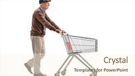  Presentation with long term care elderly - Presentation theme enhanced with man pushing a shopping cart background and a cream colored foreground