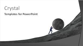  Presentation with stone - Slide set with man pushing large stone to the top background and a white colored foreground