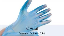  Presentation with rubber gloves - Audience pleasing slides consisting of blue disposable rubber gloves backdrop and a light blue colored foreground