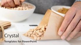  Presentation with dry pineapple close up many - Colorful slide deck enhanced with man putting some dry chickpea backdrop and a lemonade colored foreground