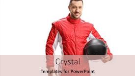  Presentation with red - Presentation theme consisting of man-racer-in-a-red background and a lemonade colored foreground