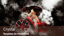  Presentation with racing - Amazing theme having man-racing-cyclist-in-motion backdrop and a tawny brown colored foreground