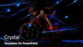  Presentation with racing - Slide deck having man-racing-cyclist-in-motion background and a black colored foreground