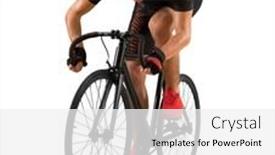  Presentation with racing - PPT layouts enhanced with man-racing-cyclist-in-motion background and a white colored foreground