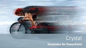  Presentation with racing - PPT layouts having man-racing-cyclist-in-motion background and a light blue colored foreground