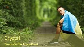  Presentation with ukraine - Presentation theme with man-raised-his-hands background and a  colored foreground