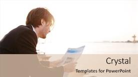  Presentation with port - Cool new presentation with man-reading-a-newspaper backdrop and a lemonade colored foreground