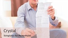  Presentation with medicament - Beautiful slide set featuring man reading medicament package insert backdrop and a lemonade colored foreground