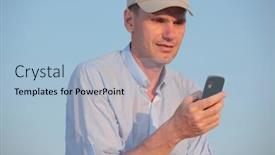  Presentation with obsolete - Cool new PPT layouts with man-reading-sms-on-obsolete backdrop and a light blue colored foreground