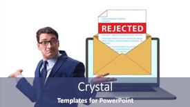  Presentation with special meeting notice - Slide deck featuring man-receiving-rejection-notice and a ocean colored foreground