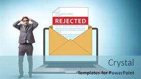  Presentation with special meeting notice - Presentation featuring man-receiving-rejection-notice background and a light blue colored foreground