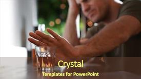  Presentation with alcohol - Cool new presentation theme with man refusing to drink alcohol backdrop and a tawny brown colored foreground