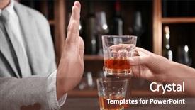  Presentation with healthy lifestyle - Slide deck consisting of man rejecting glass of alcohol background and a tawny brown colored foreground