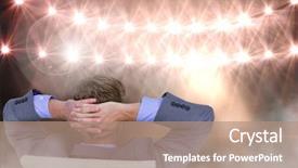  Presentation with flood - Theme enhanced with man relaxed with flood light background and a coral colored foreground