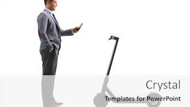  Presentation with electric scooter - Beautiful theme featuring man-renting-an-electric-scooter backdrop and a white colored foreground