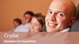  Presentation with kids room children smile - Slide deck consisting of man resting in relaxation room background and a coral colored foreground