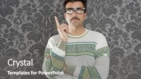  Presentation with retro - Cool new PPT layouts with man retro wallpaper glasses tacky backdrop and a gray colored foreground