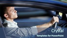  Presentation with rides - Slides with man rides in a car background and a ocean colored foreground