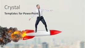  Presentation with missile - Slide set consisting of man-riding-a-big-missile background and a light gray colored foreground