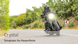  Presentation with road bike - Slide set enhanced with man-riding-a-chopper-bike and a lemonade colored foreground