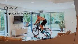  Presentation with simulation - PPT layouts consisting of man-riding-a-triathlon-bike background and a light gray colored foreground