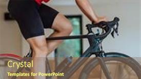  Presentation with simulation - Slide set with man-riding-a-triathlon-bike background and a violet colored foreground