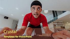  Presentation with simulation - Presentation theme enhanced with man-riding-a-triathlon-bike background and a tawny brown colored foreground