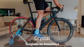  Presentation with simulation - Presentation theme enhanced with man-riding-a-triathlon-bike background and a tawny brown colored foreground