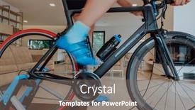  Presentation with simulation - PPT layouts featuring man-riding-a-triathlon-bike background and a gray colored foreground
