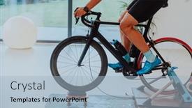  Presentation with simulation - Slides consisting of man-riding-a-triathlon-bike background and a light blue colored foreground