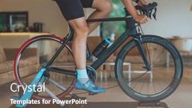  Presentation with simulation - PPT theme featuring man-riding-a-triathlon-bike background and a gray colored foreground