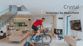  Presentation with simulation - PPT layouts consisting of man-riding-a-triathlon-bike background and a lemonade colored foreground