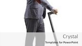  Presentation with electric scooter - PPT theme with man-riding-an-electric-scooter background and a white colored foreground