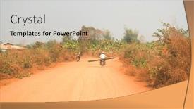  Presentation with motorbike - Presentation with man-riding-motorbike-on-road background and a light gray colored foreground