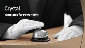  Presentation with bell service - Audience pleasing presentation theme consisting of man ringing service bell backdrop and a black colored foreground