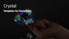  Presentation with luminous - PPT theme enhanced with man rolling modern luminous spinner on dark background background and a black colored foreground