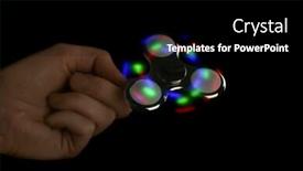  Presentation with luminous - PPT layouts consisting of man rolling modern luminous spinner on dark background background and a black colored foreground