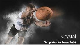  Presentation with ball sports - PPT layouts enhanced with man-rugby-player-holds-ball background and a dark gray colored foreground