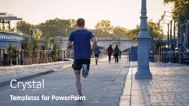  Presentation with france - Slide deck consisting of man-run-at-the-seine background and a gray colored foreground