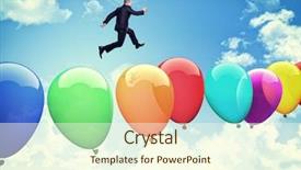  Presentation with sky - Slide deck enhanced with transportation - railway railroad tracks for train background and a  colored foreground.